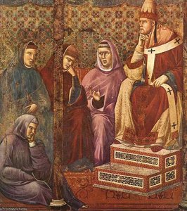 Legend Of St. Francis. St. Francis Preaching Before — Giotto Di Bondone