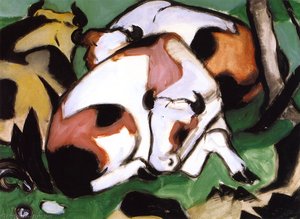 Ruhende Kuhe (auch Bekannt Als Kauernder Steir) — Franz Marc