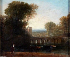Italian Landscape With Cows Watering — Sir Augustus Wall Callcott