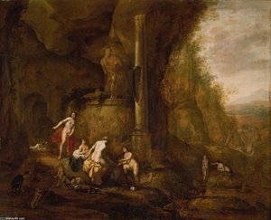 Diana Înotând — Abraham Van Cuylenborch