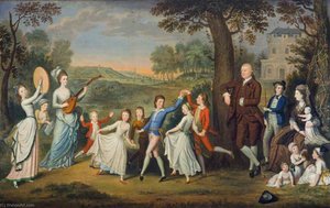 Sir John Halkett Of Pitfirrane (1720–1793), 4th Baronet, Mary Hamilton, Lady Halkett And Their Family — David Allan