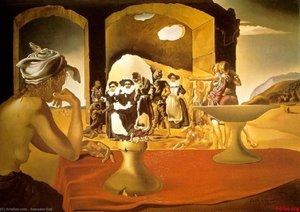Slave Market With The Disappearing Bust Of Voltaire — Salvador Dalí