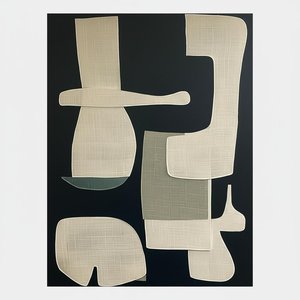 Monolithic Silence: A Meditative Study Of Interlocking Organic Forms In Muted Tones — Laurent Fabre