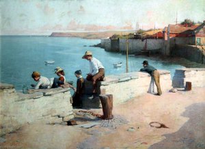 Evening At Padstow, Cornwall — Samuel Henry William Llewellyn