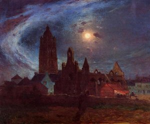 The Bourg­de­batz Church Under The Moon — Ferdinand Du Puigaudeau