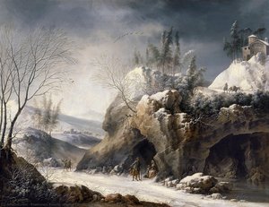 Winter Landscape With A Paseant Family — Francesco Mochi