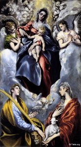 La Virgen Y El Niño Con Santa Martina Y Santa Inés — El Greco