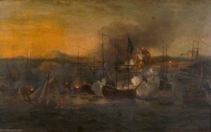 Bombardment Of Castillo De San Lorenzo By Admiral Vernon — John Cleveley The Elder