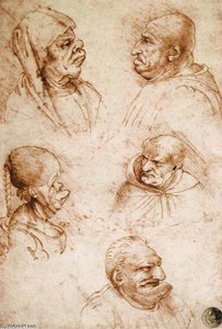 Five Grotesque Heads — Francesco Melzi