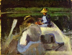 In A Boat — Viktor Elpidiforovich Borisov Musatov