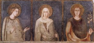 Santa Isabel, Santa Margarita Y Enrique De Hungría — Simone Martini