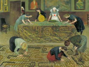 Convalescent Nurses Making Camouflage Nets — Evelyn Mary Dunbar