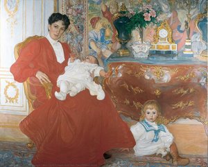 Mrs Dora Lamm And Her Two Eldest Sons — Carl Larsson