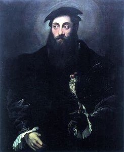 Portrait Of A Gentleman With A Falcon — Niccolò Dell' Abbate