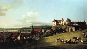 Fortress Of Sonnenstein Above Pirna — Bernardo Bellotto