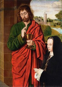 Anne Of France, Lady Of Beaujeu, Duchess Of Bourbon, Presented By St. John The Evangelist, Right Hand Wing Of A Triptych — Jean Hey