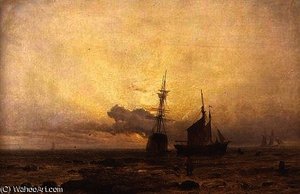 Coast Scene, Evening — Henry Thomas Dawson