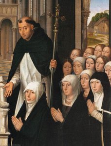 Virgen Y Niño Con Los Hsnos Santiago Y Domingo (detalle) — Hans Memling