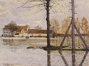 Fähre Zur Île De La Loge, Überschwemmung — Alfred Sisley