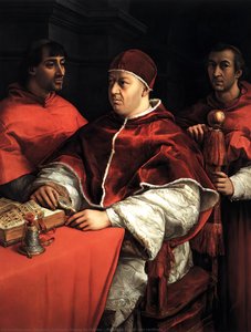 Papa León X Con Dos Cardenales — Rafael