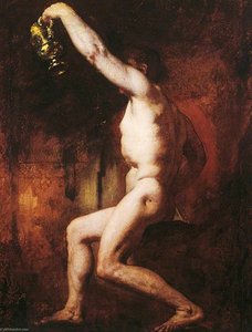 Male Nude Figure Holding A Jug — William Etty
