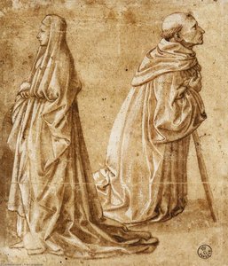 A Woman And A Kneeling Monk — Fra Carnevale