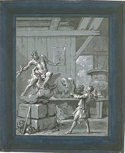 Le Statuaire Et La Statue De Jupiter — Jean-baptiste Oudry
