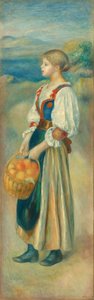 Girl With A Basket Of Oranges — Pierre-auguste Renoir