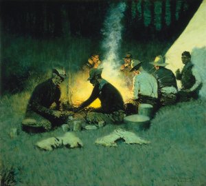 Hunter’s Supper — Frederic Remington