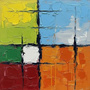 Fragmented Chromatic Quadrants: A Monumental Study In Tactile Chaos And Vibrant Tension — Christian Noiret