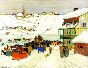 Horse Racing In Winter — Clarence Alphonse Gagnon