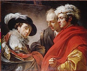 Portrait De Trois Hommes (l'artiste, L'architecte Rousseau Et Un Inconnu) — फ्रांस्वा-आंद्रे विंसेंट