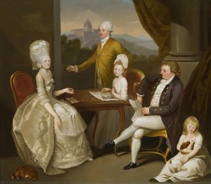 Aubrey Beauclerk And His Family, In An Elegant Interior, A View To The Castel Gandolfo Beyond — 프란치스쿠스 스무글레비추스