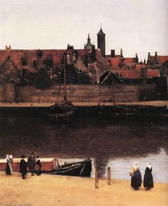 Zobrazení Deftu (detail) — Johannes Vermeer