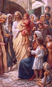 The Lord Blessing The Children — Harold Copping