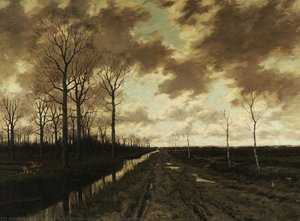 Canal Lanscape With Trees — Arnold Marc Gorter