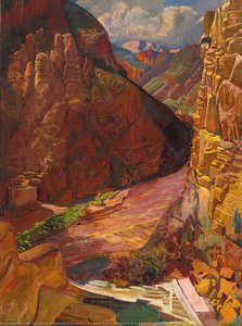 Arizona Dam (arizona Red Symphony Arizona Canyon) — Ernest Leonard Blumenschein