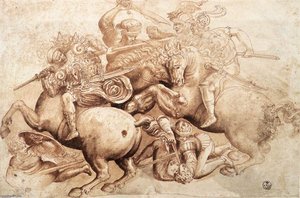 De Slag Bij Anghiari (kopie Van Een Detail) — Leonardo Da Vinci