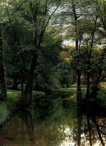 Figures Resting In A River Landscape — Peder Mørk Mønsted