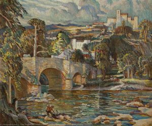 Fisherman, Upland Landscape With Bridge (2) — Tom Anderton