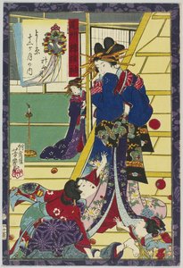 Yoshiwara 12 Months : October — Utagawa Yoshiiku