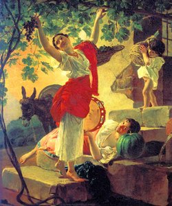 Girl Gathering Grapes In A Suburb Of Naples — Karl Pavlovich Bryullov