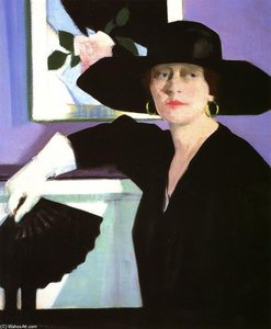 Portrait Of A Lady In Black — Francis Campbell Bolleau Cadell
