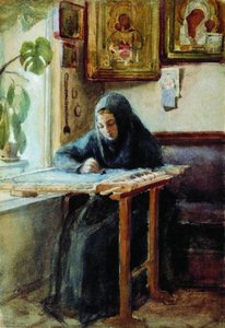 The Embroideress — Nikolai Vasilevich Nevrev