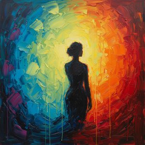 Celestial Silhouette: A Radiant Explosion Of Primal Light And Eternal Motion — Christian Noiret