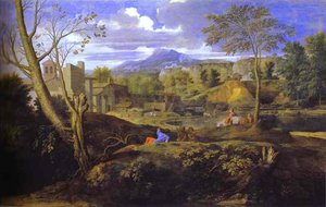 Landscape With Three Men — Nicolas Poussin