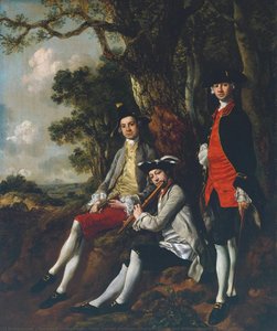 Peter Darnell Muilman, Charles Crokatt And William Keable In A Landscape — Thomas Gainsborough
