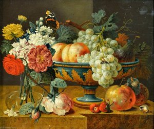 Fruit Bowl With Flowers — Jan Davidszoon De Heem