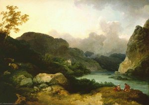 Lake Scene, Evening — Philip James De Loutherbourg