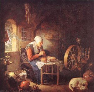 La Oración De La Hilandera — Gerrit Dou